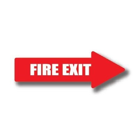 Ergomat 12in x 4in ARROW SIGNS - Fire Exit DSV-SIGN 48 #0450RIGHT -UEN